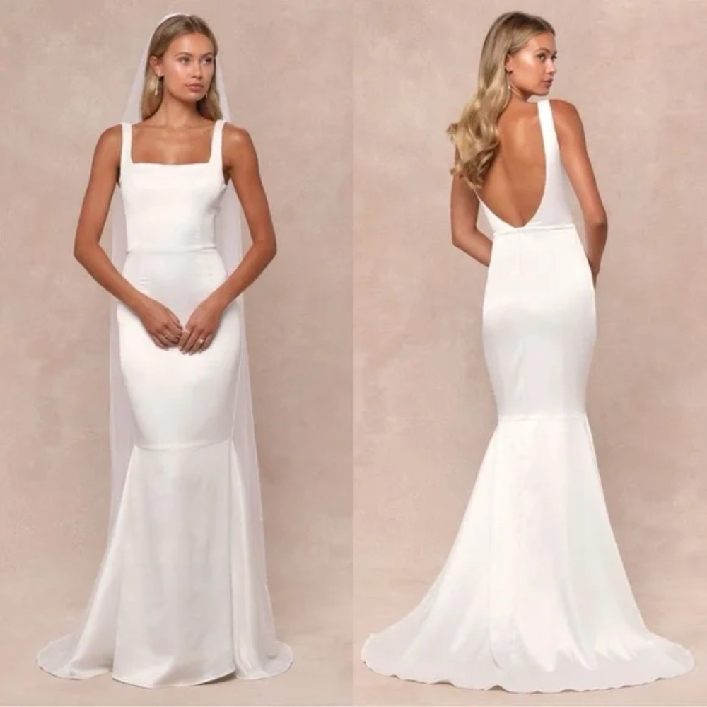 Lulu's Elegant White Wedding Dress